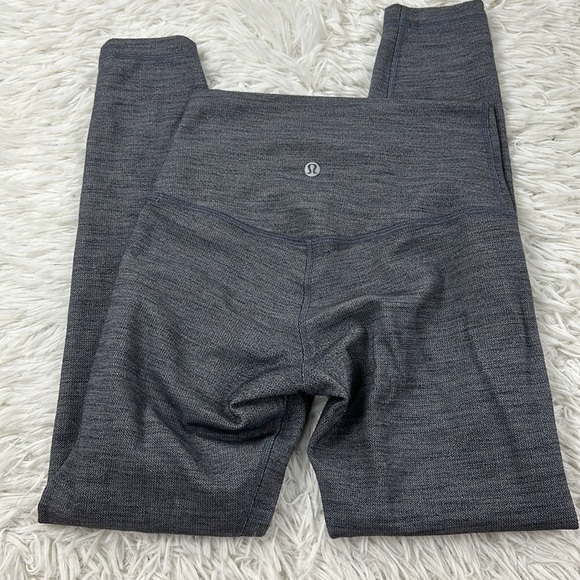 Lululemon Align Pant II 25" Mini Heathered Herringbone Heathered Black White - Picture 3 of 4